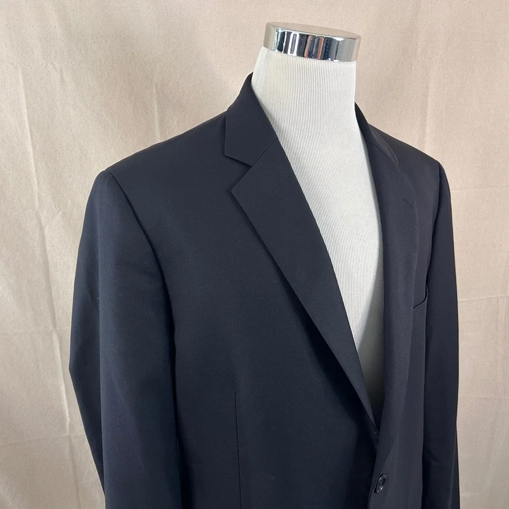 Brooks Brothers 44R Sport Coat 100% Wool Dark Navy Two Button Lined Vented